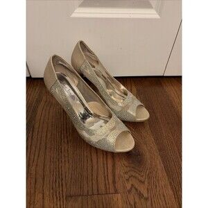 Hot Tomato Fireworks Rose Gold Platform Heels Women's Size 9.5